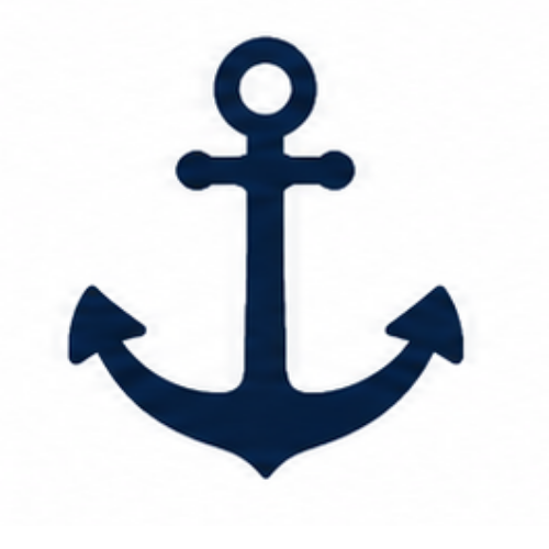 Minimal navy blue anchor icon for private fishing charters