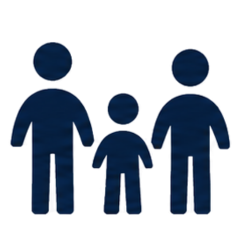 Minimal navy blue family-friendly fishing charter icon