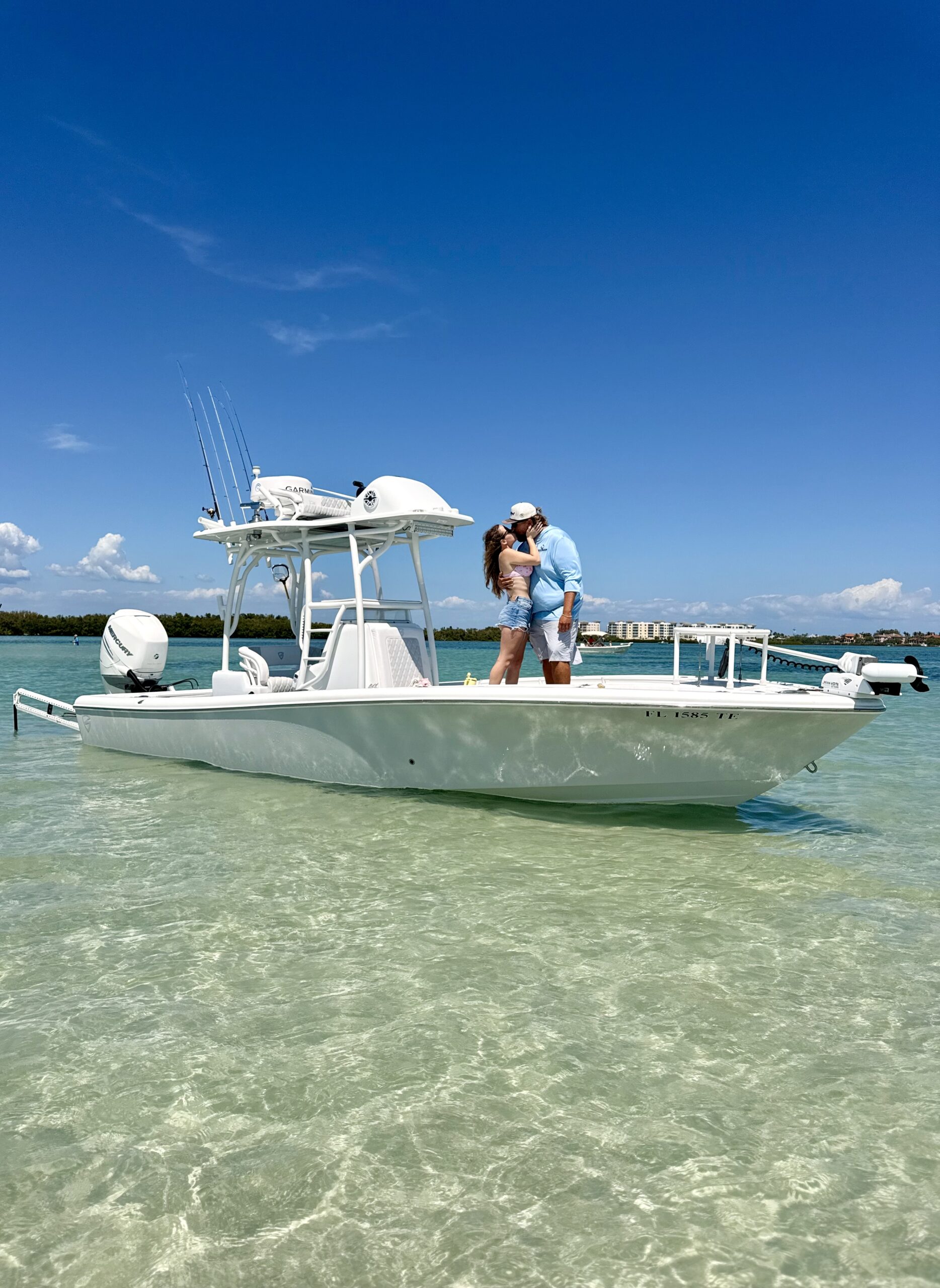 Private fishing charters St. Pete Beach couple enjoying a day on the water with Precision Backcountry Charters